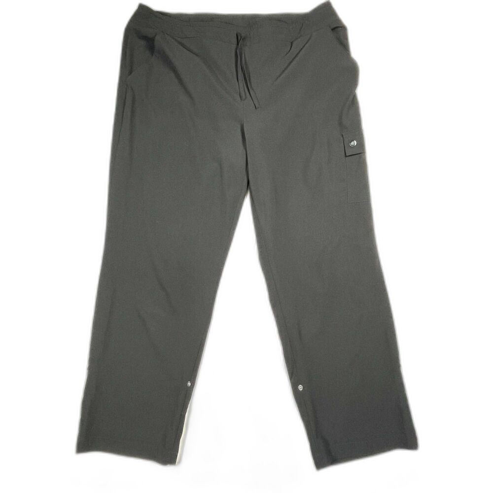 Chico's Zenergy Women's Size 3 (16) XL Black Cargo Travel Pants Drawstring Snap